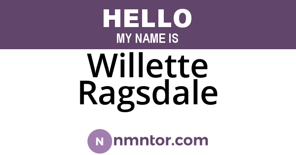 Willette Ragsdale