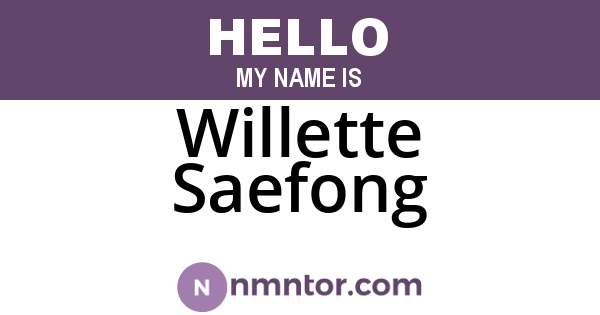 Willette Saefong