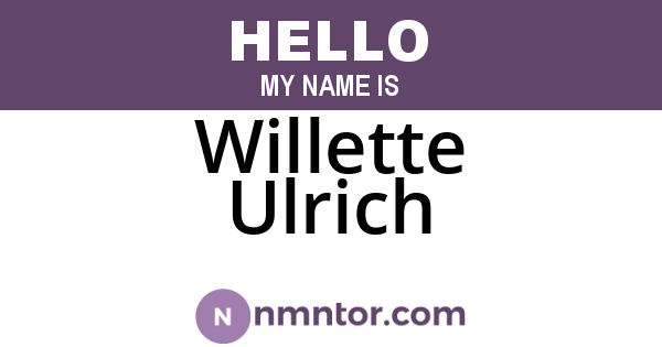 Willette Ulrich