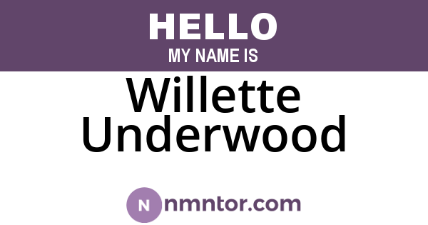 Willette Underwood