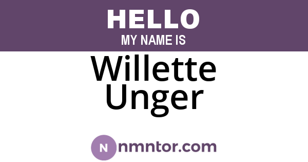 Willette Unger