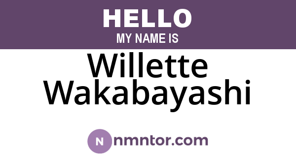 Willette Wakabayashi