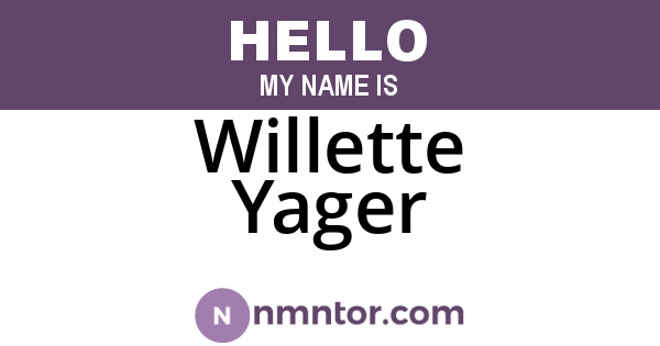 Willette Yager