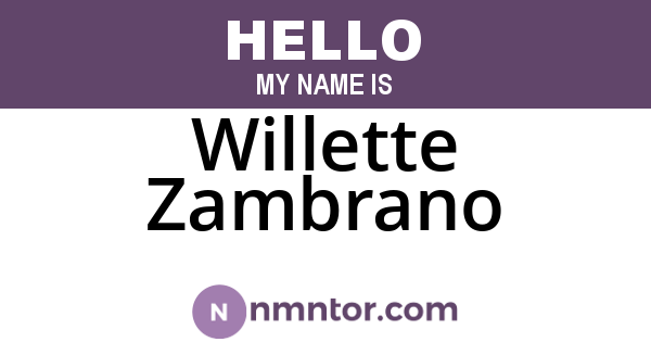 Willette Zambrano