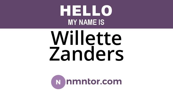 Willette Zanders