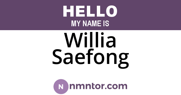Willia Saefong