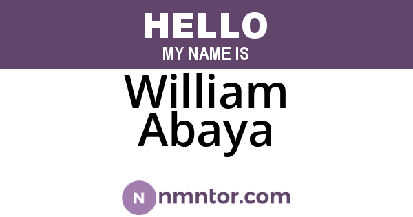 William Abaya