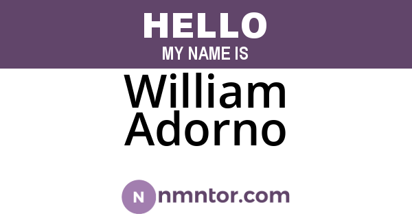 William Adorno
