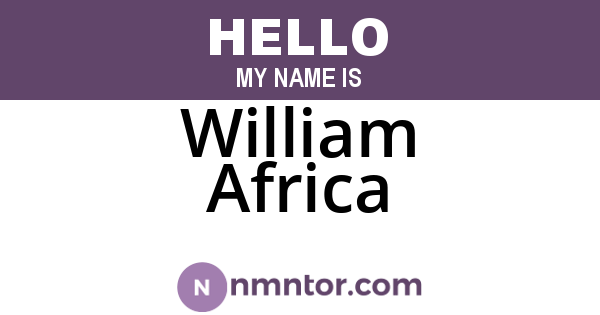 William Africa