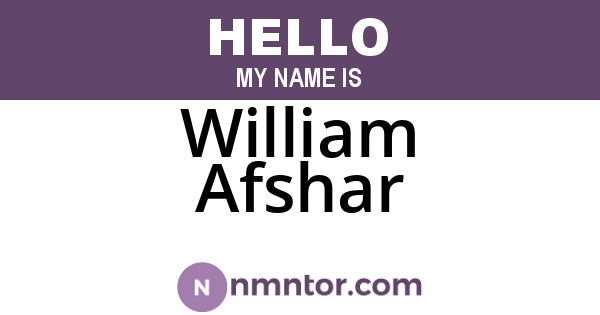 William Afshar