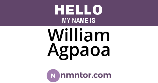 William Agpaoa