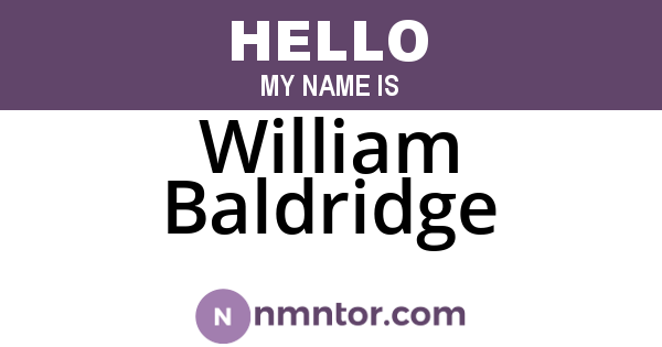 William Baldridge
