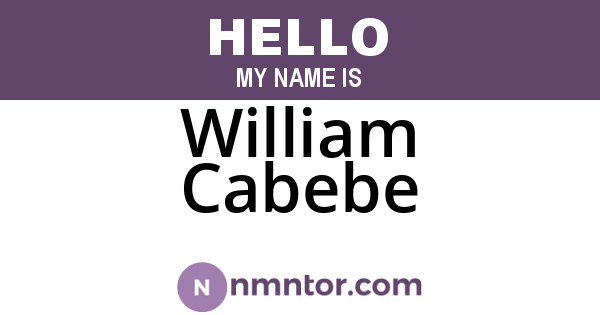 William Cabebe