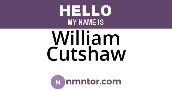 William Cutshaw
