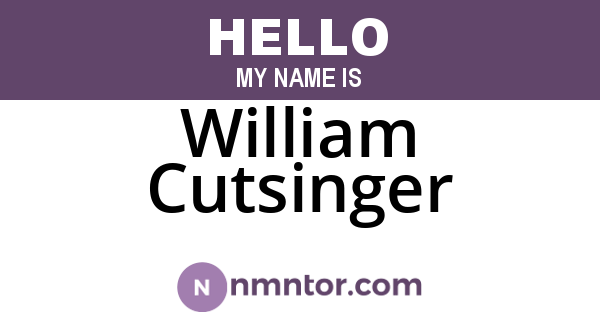 William Cutsinger