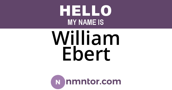 William Ebert