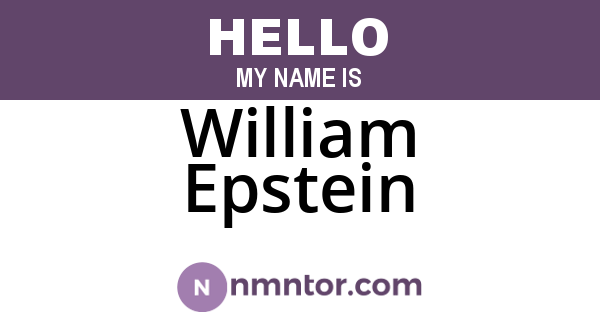 William Epstein