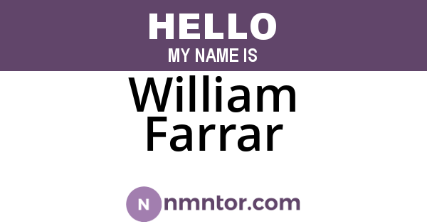 William Farrar