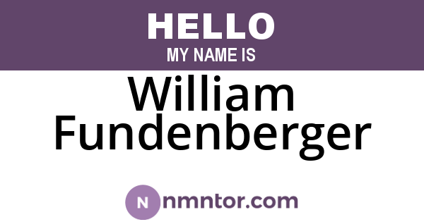 William Fundenberger
