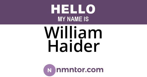 William Haider