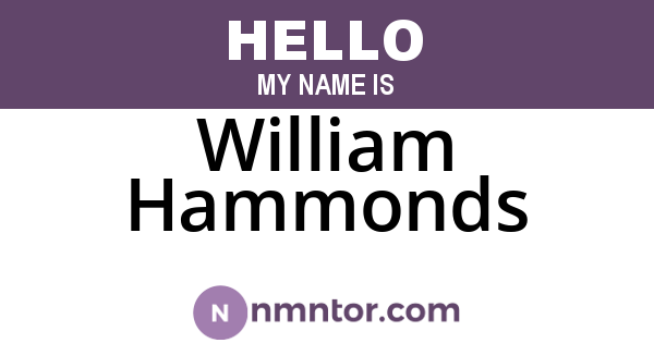 William Hammonds