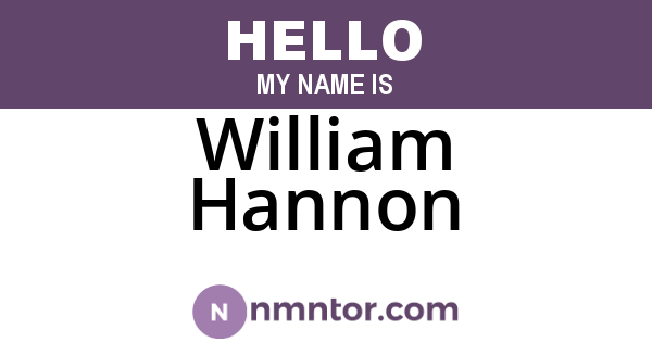 William Hannon
