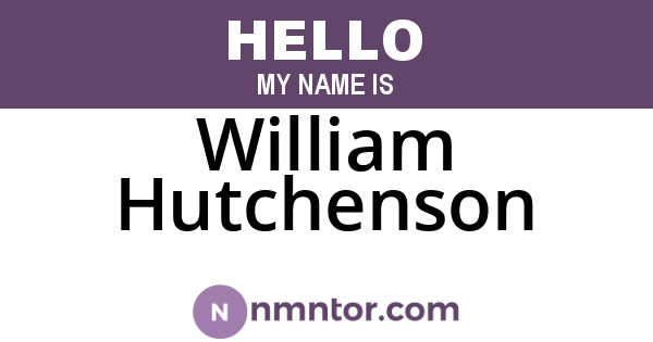 William Hutchenson