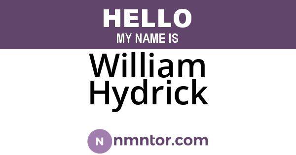 William Hydrick