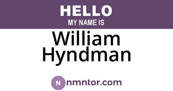 William Hyndman