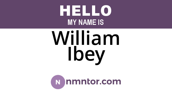 William Ibey