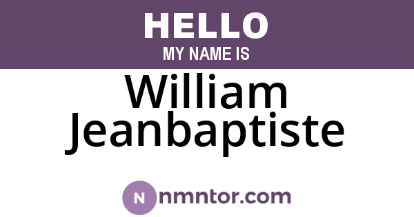 William Jeanbaptiste