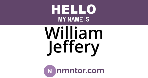 William Jeffery