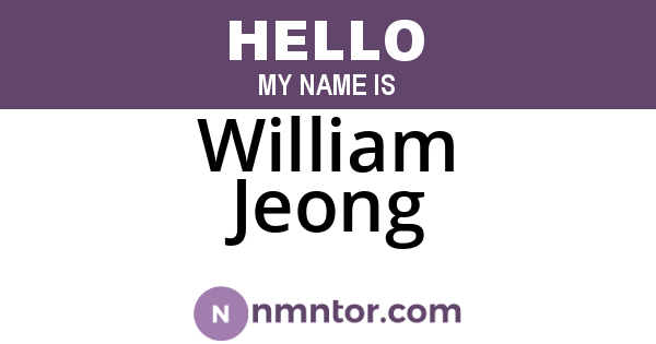 William Jeong