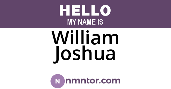 William Joshua