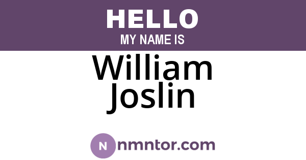 William Joslin