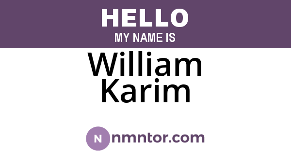 William Karim