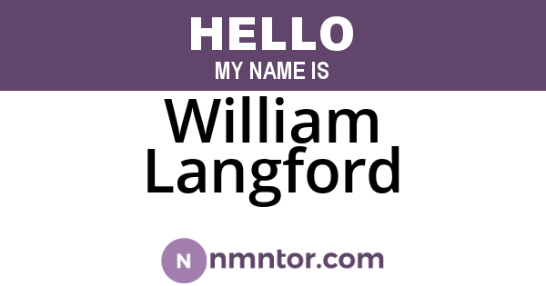 William Langford
