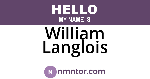 William Langlois