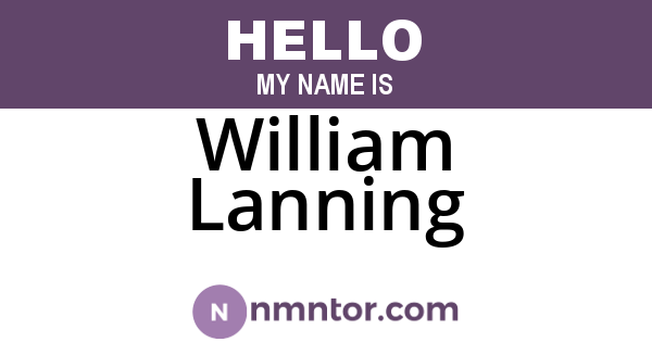 William Lanning