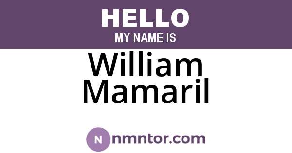 William Mamaril