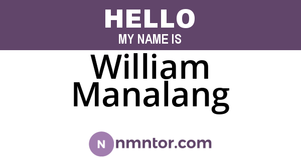 William Manalang