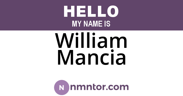 William Mancia