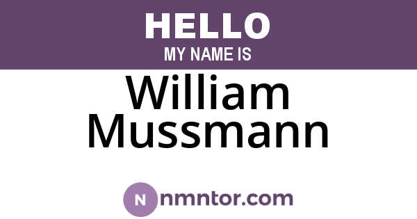William Mussmann