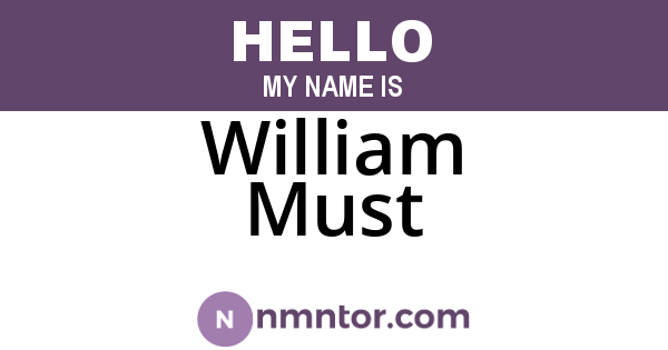 William Must