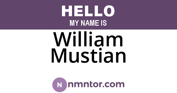 William Mustian