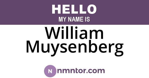 William Muysenberg