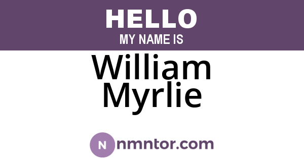 William Myrlie