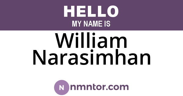 William Narasimhan