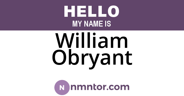 William Obryant