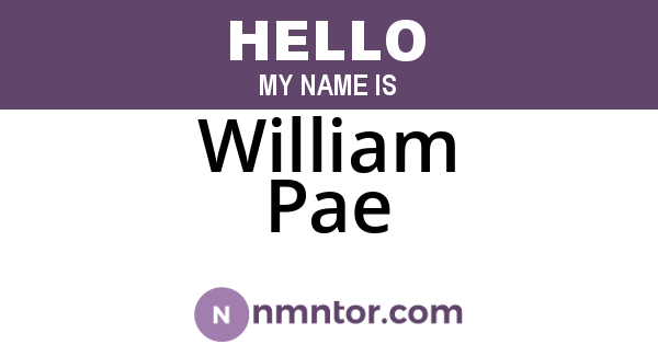 William Pae